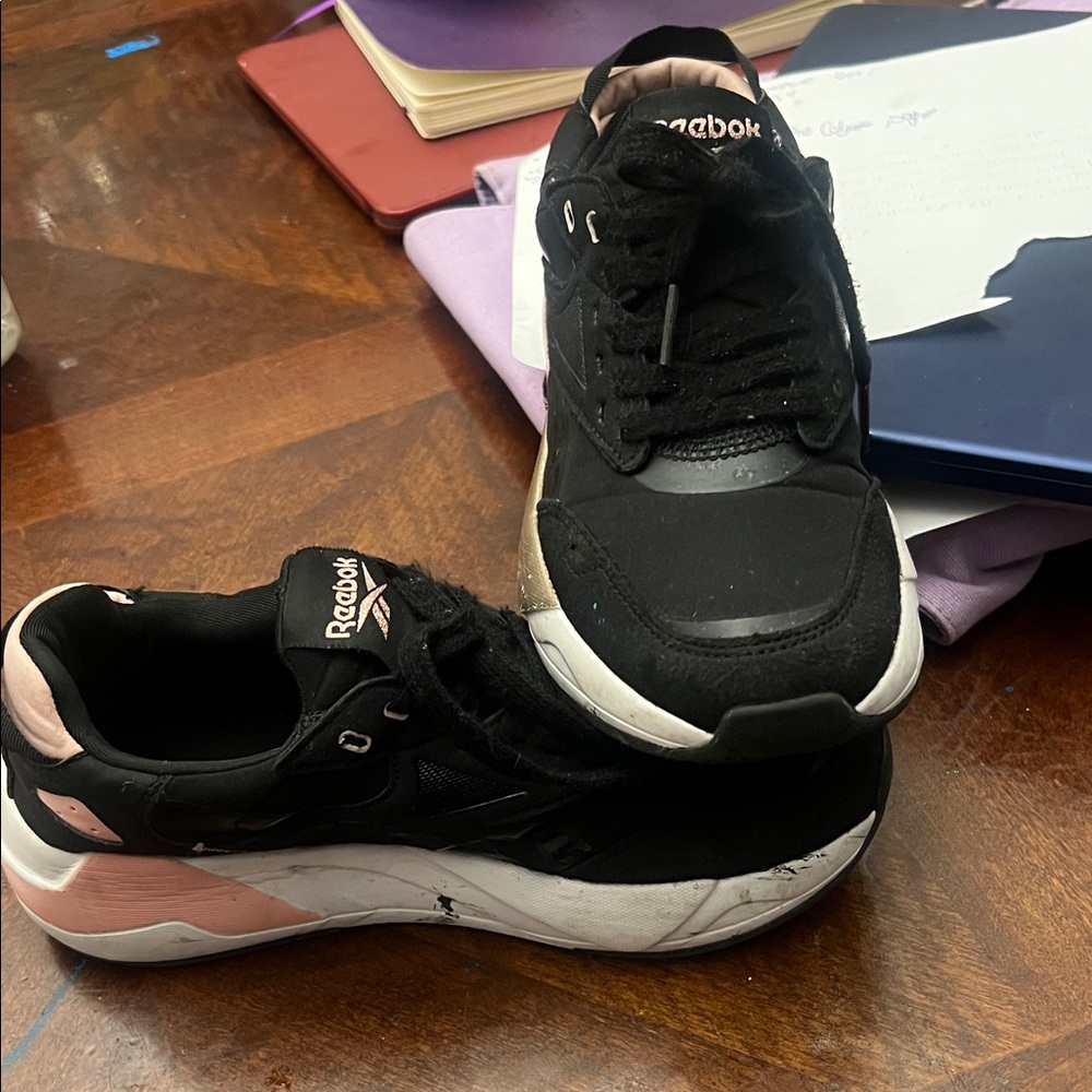 Reebok Black and Pink Athletic Shoes